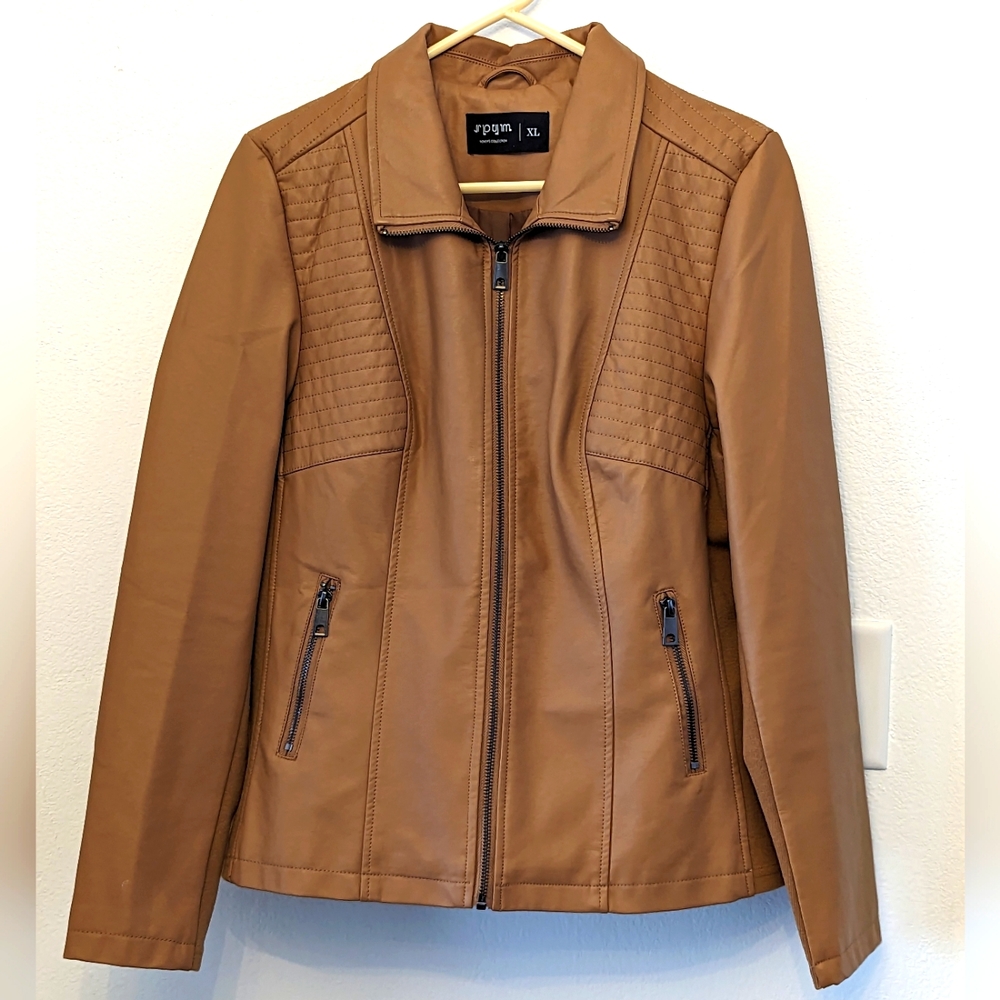 S P Y M Womens Faux Leather Jacket